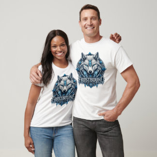 Frostbound Mystic Ice Wolf Fantasy Art T Shirt