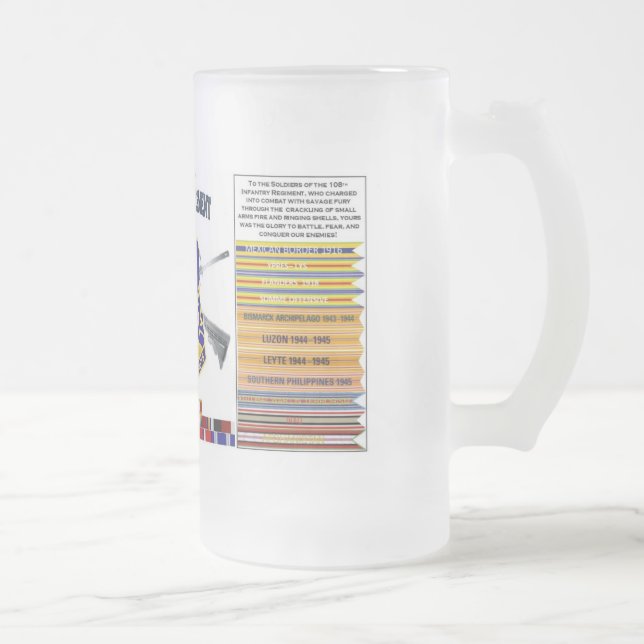 Frosted 108th Infantry Regiment Beer Stein  Frostat Ölglas (Höger)