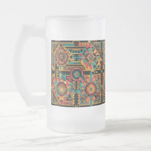 Frosted Aqua ’Aztec Dream’ 473 ml Glass Mugg