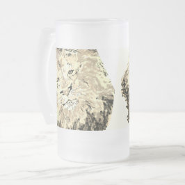 Frosted Beer Mug : king of The Jungle Frostat Ölglas