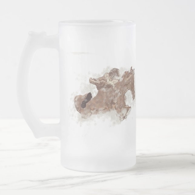 Frosted Beer Mugg: Vin i Sand Frostat Ölglas (Vänster)
