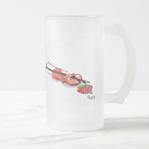Frosted Beer Mugg: Violin med Ro Frostat Ölglas
