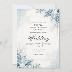 Frosted Bloom Winter Wedding Inbjudningar