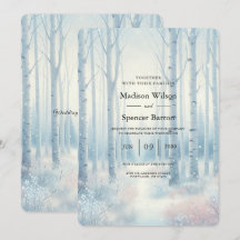 Frosted Blue Birch Forest Wedding