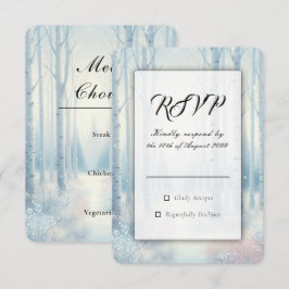 Frosted Blue Birch Forest Wedding OSA Kort