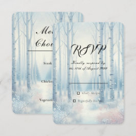 Frosted Blue Birch Forest Wedding OSA Kort