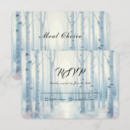 Frosted Blue Birch Forest Wedding OSA Kort