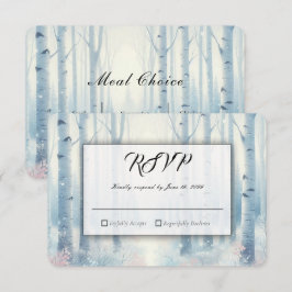 Frosted Blue Birch Forest Wedding OSA Kort