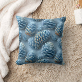 Frosted Blue Pinecones Kudde