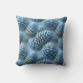 Frosted Blue Pinecones Kudde