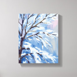 Frosted Branches | Winter Snow Tree Painting Canvastryck