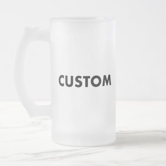 Frosted Custom Beer Stein Glass Blank - 16oz Pint Frostat Ölglas (Vänster)