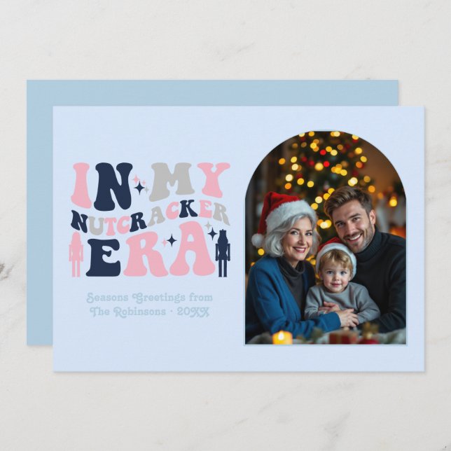 Frosted Elegance My Nutcracker Era Christmas Photo Julkort (Fram/baksida)
