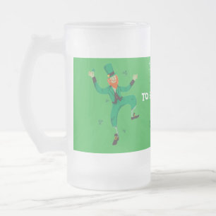 Frosted Glass Beer Mugg - St. Patrick's Day Design