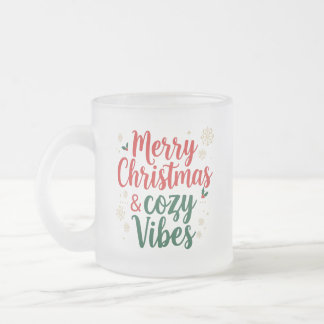 Frosted Glass Christmas Gift , Cozy Holiday Quote  Frostad Glasmugg