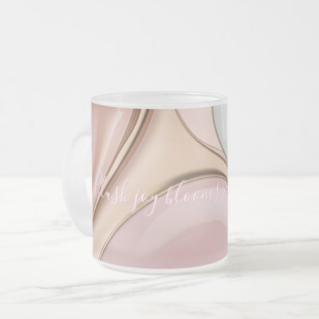 Frosted glass mug in stylish abstract graphic frostad glasmugg (Framsida vänster)
