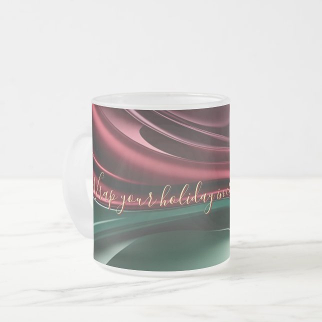 Frosted glass mug in stylish graphic frostad glasmugg (Framsida vänster)