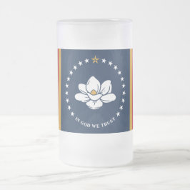 Frosted Glass Mug with flag of Mississippi, USA Frostat Ölglas
