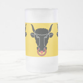 Frosted Glass Mug with flag of Uri, Switzerland Frostat Ölglas