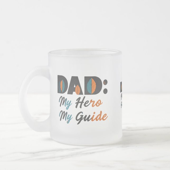 Frosted Glass Mugg 10 oz - "Pappa: My Hero, My Gui (Vänster)