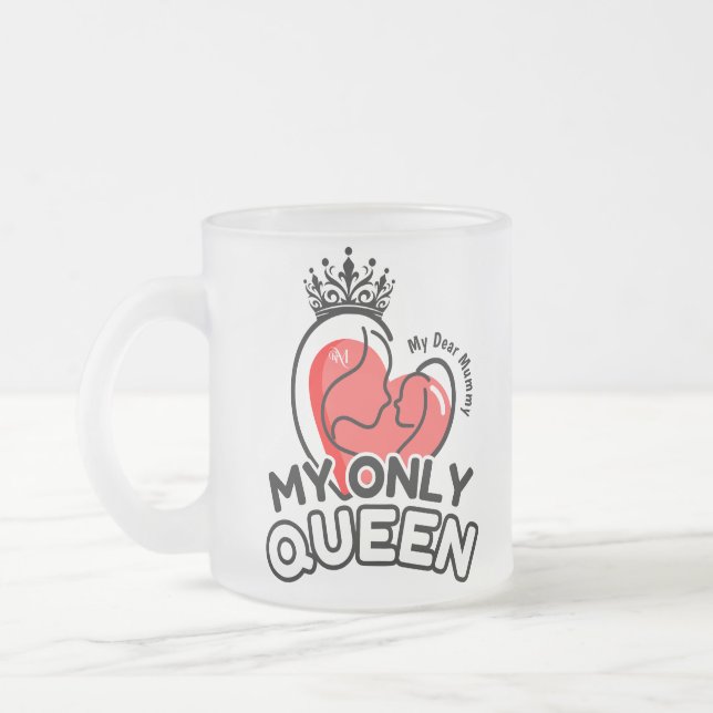 Frosted Glass Mugg 10oz : Min enda drottning (Vänster)