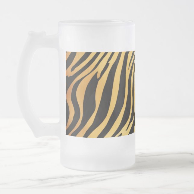 Frosted Glass Mugg 16 oz - Eclectic Animal Prints (Vänster)