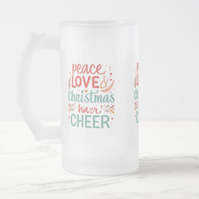 Frosted Glass Mugg 16 oz - Fred, Kärlek och jul (Vänster)