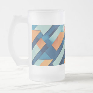 Frosted Glass Mugg 16 oz - minimalistisk geometri