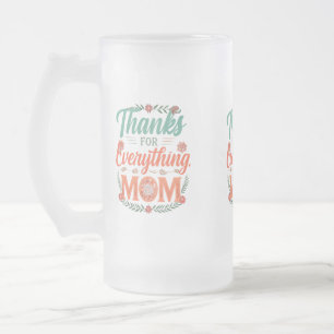 Frosted Glass Mugg 16 oz - "Tack för allt,