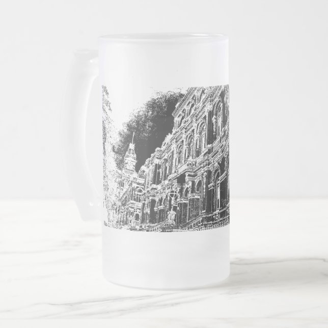 Frosted Glass Mugg, 473 ml Frostat Ölglas (Framsida vänster)