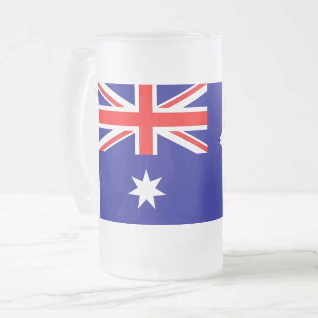 Frosted Glass Mugg med flagga Australien (Framsida vänster)