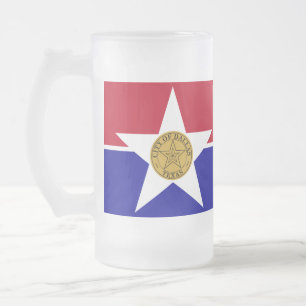 Frosted Glass Mugg med flagga av Dallas, Förenta s