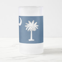Frosted Glass Mugg med flagga av South Carolina, U
