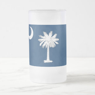 Frosted Glass Mugg med flagga av South Carolina, U