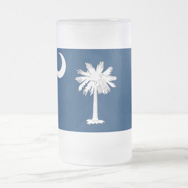Frosted Glass Mugg med flagga av South Carolina, U (Center)
