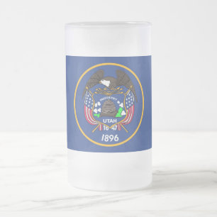 Frosted Glass Mugg med flagga av Utah, Förenta sta