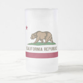 Frosted Glass Mugg med flagga från Kalifornien, US