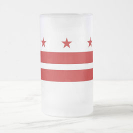 Frosted Glass Mugg med flagga från Washington DC, 