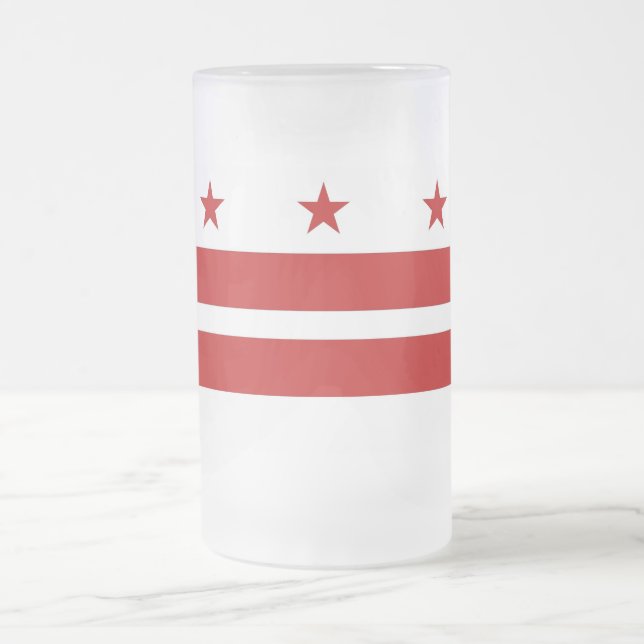 Frosted Glass Mugg med flagga från Washington DC,  (Center)