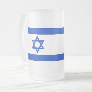 Frosted Glass Mugg med flagga Israel