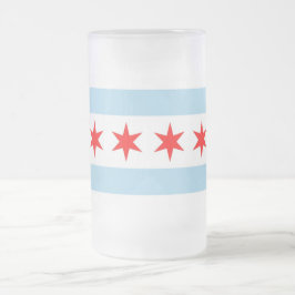 Frosted Glass Mugg med flagga of Chicago, USA