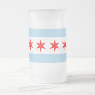 Frosted Glass Mugg med flagga of Chicago, USA