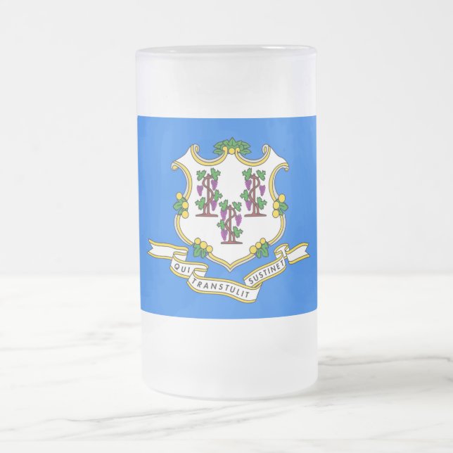 Frosted Glass Mugg med flagga of Connecticut, USA (Center)