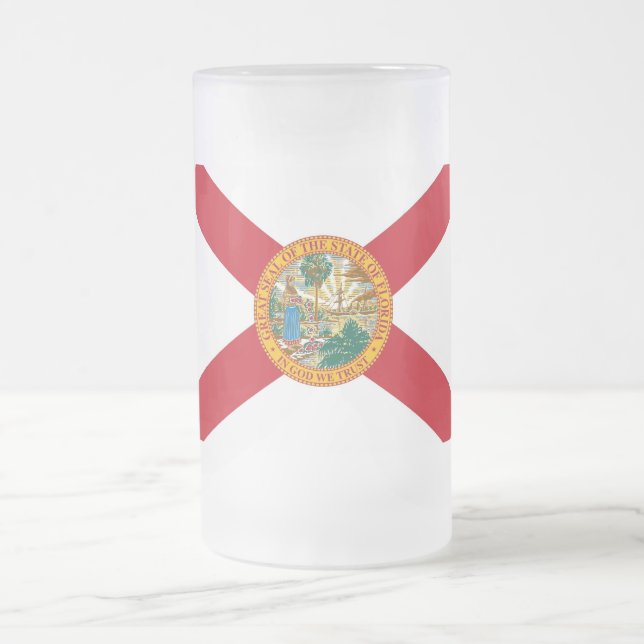 Frosted Glass Mugg med flagga of Florida, USA (Center)
