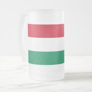 Frosted Glass Mugg med flagga Ungern