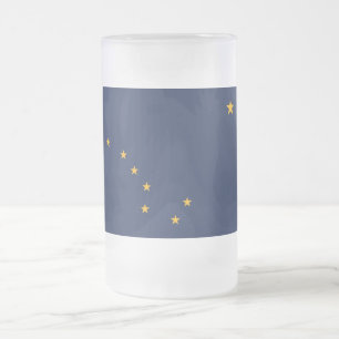 Frosted Glass Mugg with flagga of Alaska, USA
