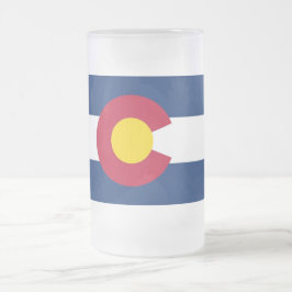 Frosted Glass Mugg with flagga of Colorado, USA