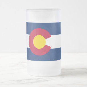 Frosted Glass Mugg with flagga of Colorado, USA