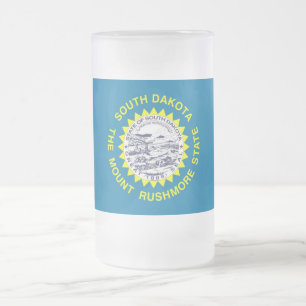 Frosted Glass Mugg with flagga of South Dakota, Fö