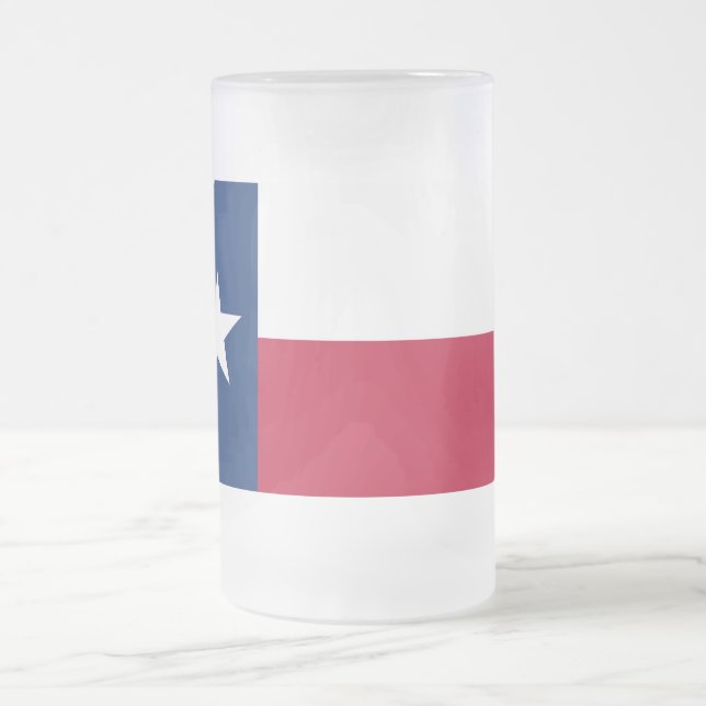 Frosted Glass Mugg with flagga of Texas, USA (Center)